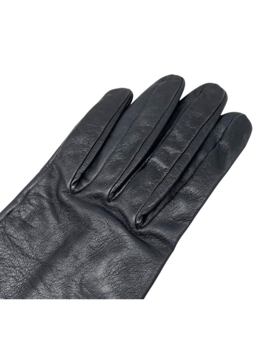 Hermes Gloves Kelly Cadena 7 Sizes Leather Black Silver - Picture 3 of 11